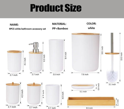 Bathroom Accessories Set, 6 Pieces - Barakaq