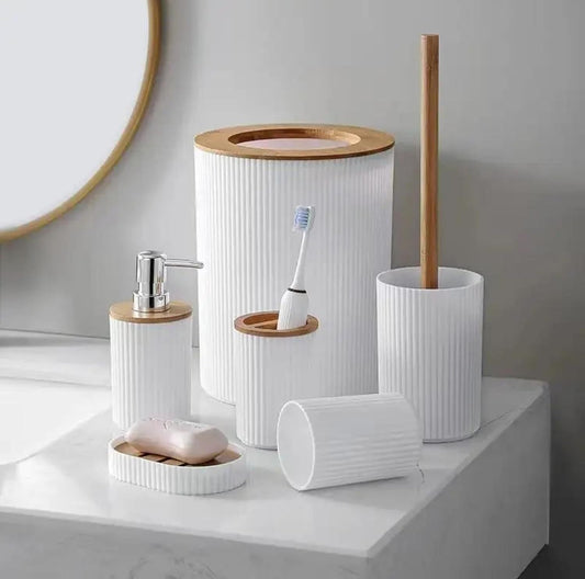 Bathroom Accessories Set, 6 Pieces - Barakaq