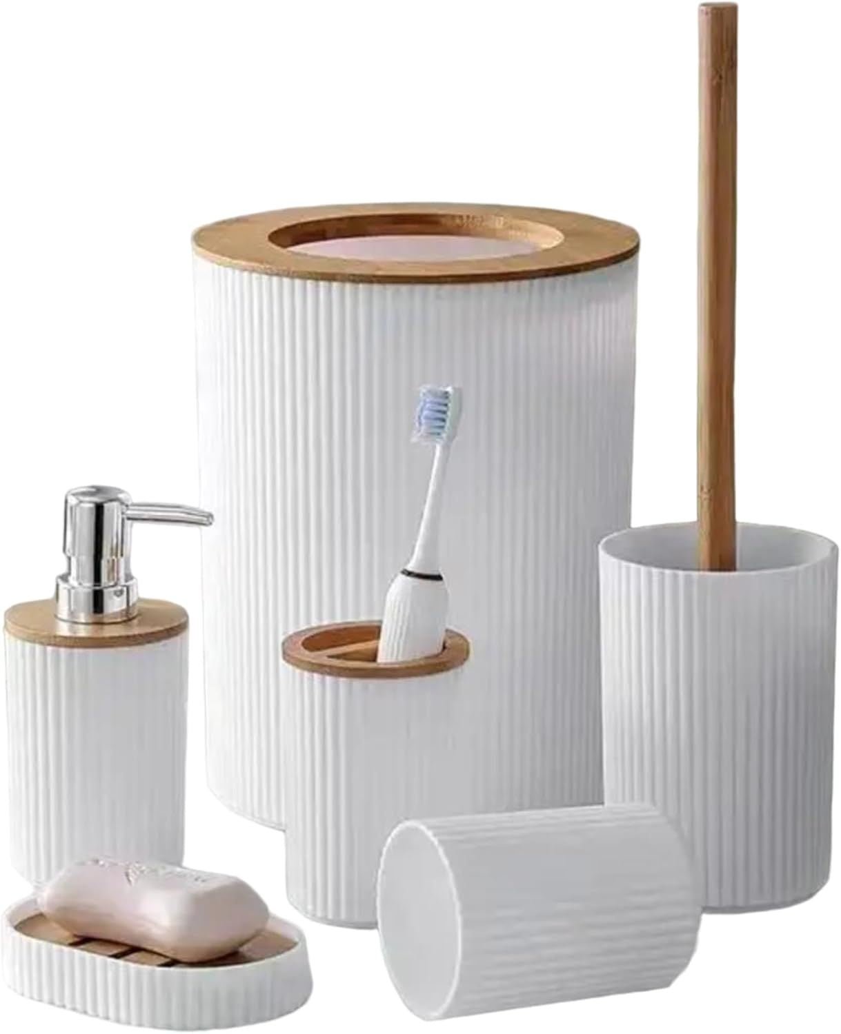 Bathroom Accessories Set, 6 Pieces - Barakaq