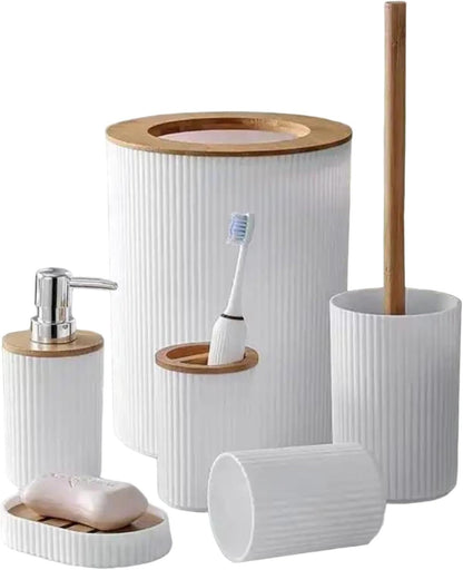 Bathroom Accessories Set, 6 Pieces - Barakaq